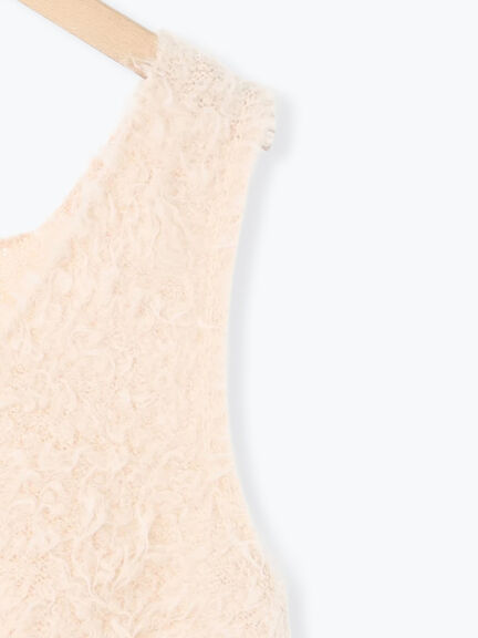 ふわふわショート丈ニットベスト(グレー/キナリ/Sグレー)|Samansa Mos2 blue(サマンサモスモス ブルー)通販