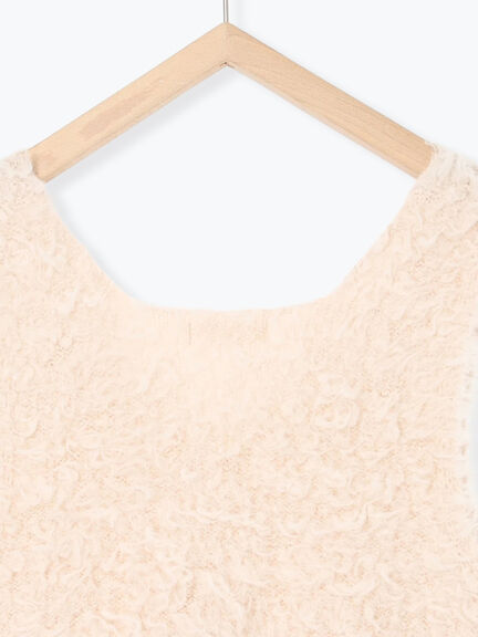 ふわふわショート丈ニットベスト(グレー/キナリ/Sグレー)|Samansa Mos2 blue(サマンサモスモス ブルー)通販