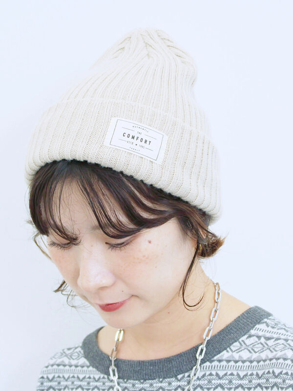 リブニット帽(ベージュ)|Samansa Mos2 blue(サマンサモスモス ブルー)通販