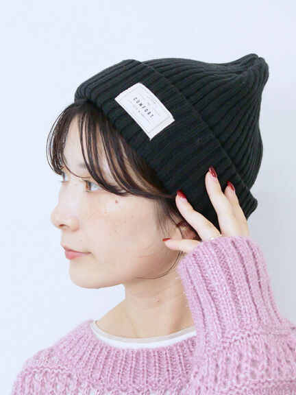 リブニット帽(ブラック/ベージュ/ブラウン)|Samansa Mos2 blue(サマンサモスモス ブルー)通販