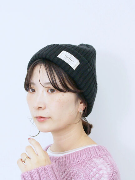 リブニット帽(ブラック/ベージュ/ブラウン)|Samansa Mos2 blue(サマンサモスモス ブルー)通販