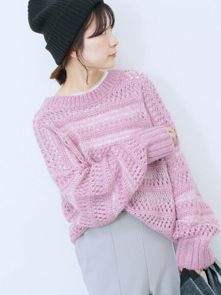 リブニット帽(ブラック/ベージュ/ブラウン)|Samansa Mos2 blue(サマンサモスモス ブルー)通販