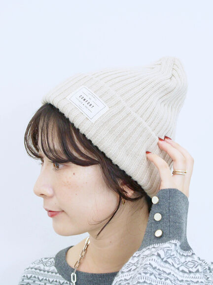 リブニット帽(ブラック/ベージュ/ブラウン)|Samansa Mos2 blue(サマンサモスモス ブルー)通販