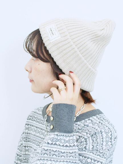 リブニット帽(ブラック/ベージュ/ブラウン)|Samansa Mos2 blue(サマンサモスモス ブルー)通販