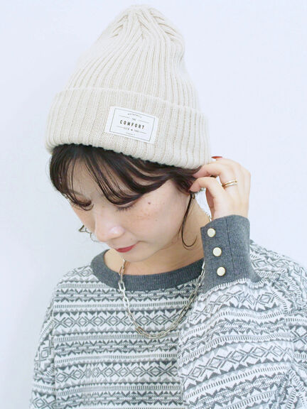 リブニット帽(ブラック/ベージュ/ブラウン)|Samansa Mos2 blue(サマンサモスモス ブルー)通販