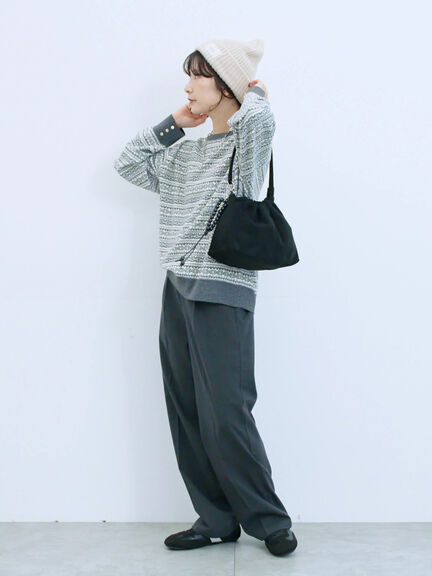 リブニット帽(ブラック/ベージュ/ブラウン)|Samansa Mos2 blue(サマンサモスモス ブルー)通販