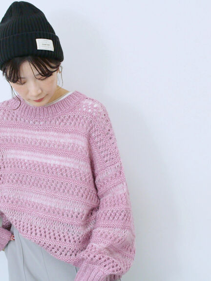 リブニット帽(ブラック/ベージュ/ブラウン)|Samansa Mos2 blue(サマンサモスモス ブルー)通販