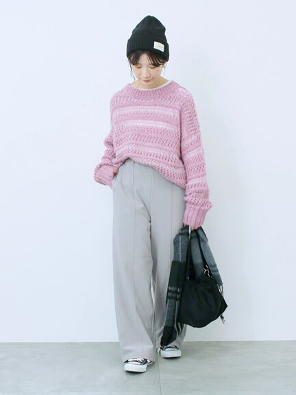 リブニット帽(ブラック/ベージュ/ブラウン)|Samansa Mos2 blue(サマンサモスモス ブルー)通販