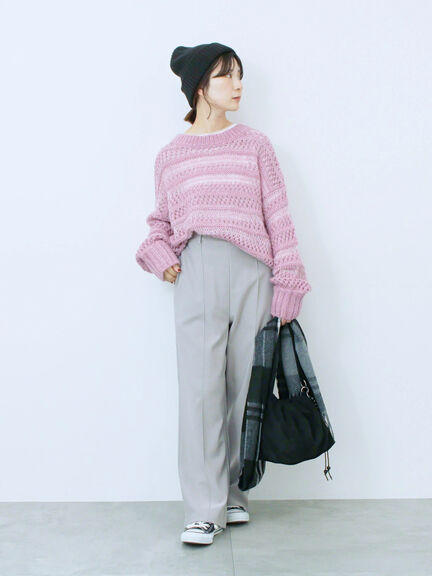 リブニット帽(ブラック/ベージュ/ブラウン)|Samansa Mos2 blue(サマンサモスモス ブルー)通販