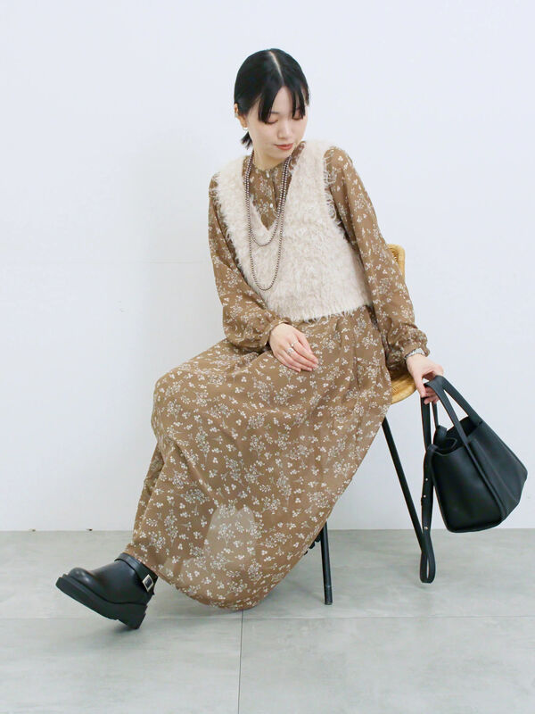 ◎花柄ワンピース(ブラウン)|Samansa Mos2 blue(サマンサモスモス ブルー)通販