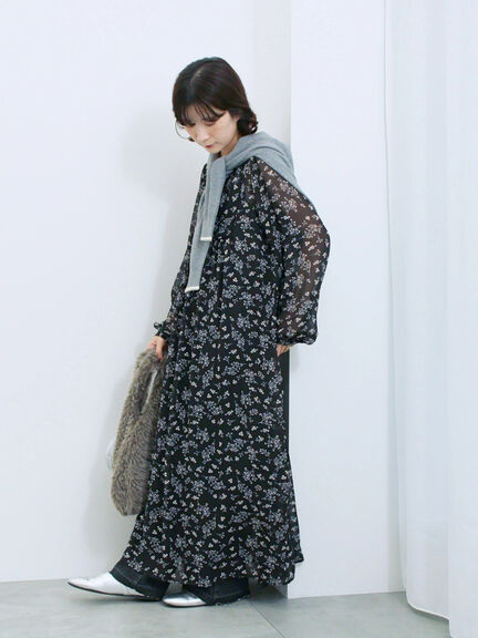 ◎花柄ワンピース(ブラック/ブラウン/キナリ)|Samansa Mos2 blue(サマンサモスモス ブルー)通販