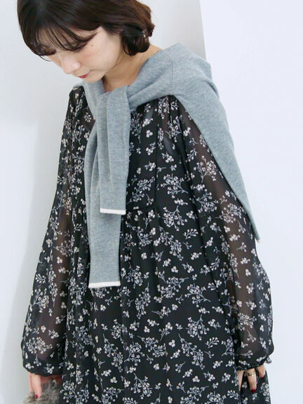 ◎花柄ワンピース(ブラック/ブラウン/キナリ)|Samansa Mos2 blue(サマンサモスモス ブルー)通販