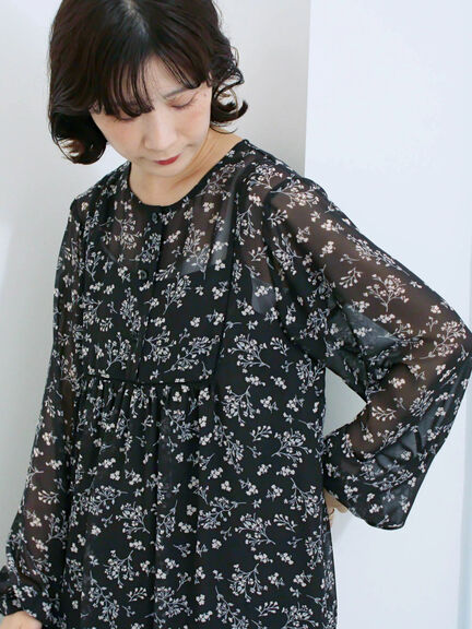 ◎花柄ワンピース(ブラック/ブラウン/キナリ)|Samansa Mos2 blue(サマンサモスモス ブルー)通販