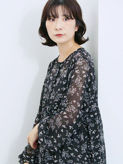 ◎花柄ワンピース(ブラック/ブラウン/キナリ)|Samansa Mos2 blue(サマンサモスモス ブルー)通販