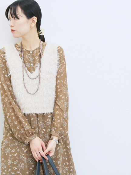 ◎花柄ワンピース(ブラック/ブラウン/キナリ)|Samansa Mos2 blue(サマンサモスモス ブルー)通販