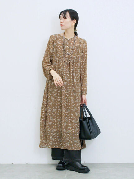 ◎花柄ワンピース(ブラック/ブラウン/キナリ)|Samansa Mos2 blue(サマンサモスモス ブルー)通販