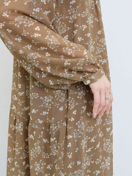 ◎花柄ワンピース(ブラック/ブラウン/キナリ)|Samansa Mos2 blue(サマンサモスモス ブルー)通販