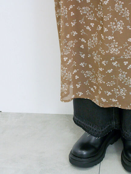 ◎花柄ワンピース(ブラック/ブラウン/キナリ)|Samansa Mos2 blue(サマンサモスモス ブルー)通販