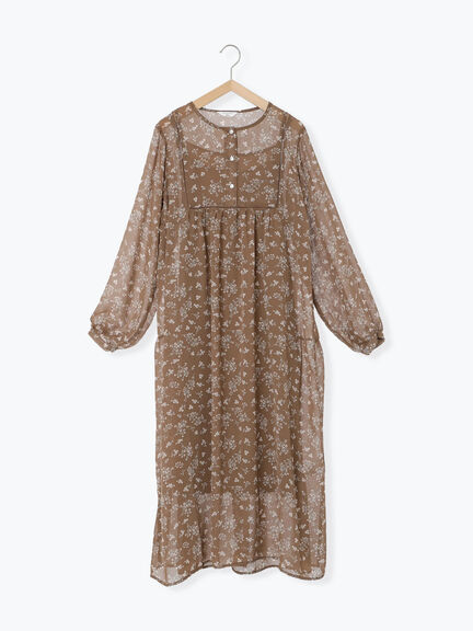 ◎花柄ワンピース(ブラック/ブラウン/キナリ)|Samansa Mos2 blue(サマンサモスモス ブルー)通販