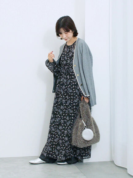 ◎花柄ワンピース(ブラック/ブラウン/キナリ)|Samansa Mos2 blue(サマンサモスモス ブルー)通販