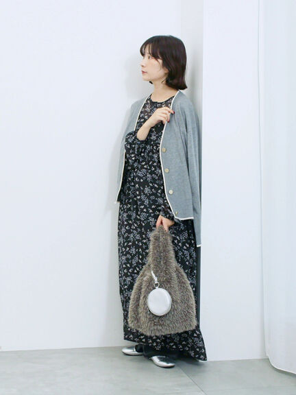 ◎花柄ワンピース(ブラック/ブラウン/キナリ)|Samansa Mos2 blue(サマンサモスモス ブルー)通販