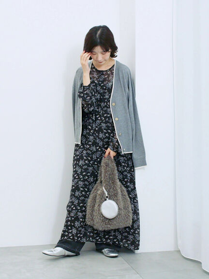 ◎花柄ワンピース(ブラック/ブラウン/キナリ)|Samansa Mos2 blue(サマンサモスモス ブルー)通販