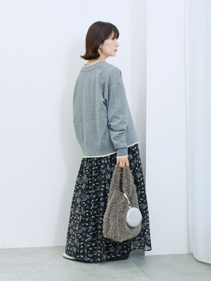 ◎花柄ワンピース(ブラック/ブラウン/キナリ)|Samansa Mos2 blue(サマンサモスモス ブルー)通販