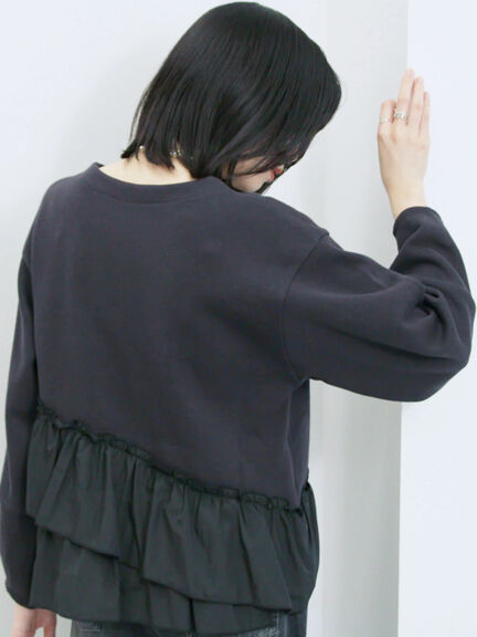 ペプラムドッキングプルオーバー(ブラック/ベージュ/キナリ)|Samansa Mos2 blue(サマンサモスモス ブルー)通販