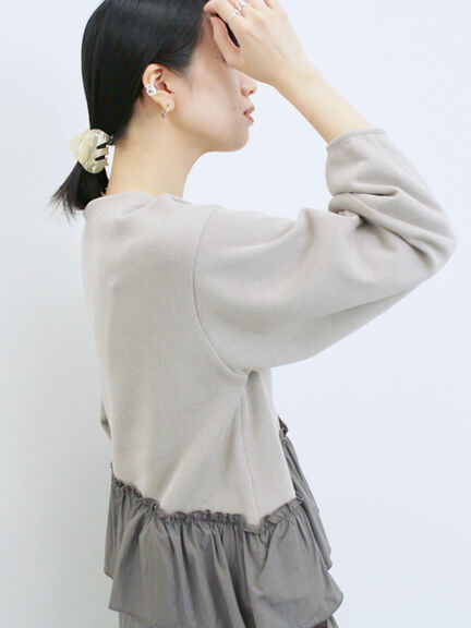 ペプラムドッキングプルオーバー(ブラック/ベージュ/キナリ)|Samansa Mos2 blue(サマンサモスモス ブルー)通販