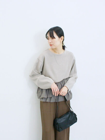 ペプラムドッキングプルオーバー(ブラック/ベージュ/キナリ)|Samansa Mos2 blue(サマンサモスモス ブルー)通販