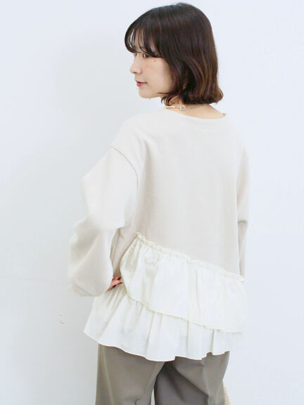 ペプラムドッキングプルオーバー(ブラック/ベージュ/キナリ)|Samansa Mos2 blue(サマンサモスモス ブルー)通販