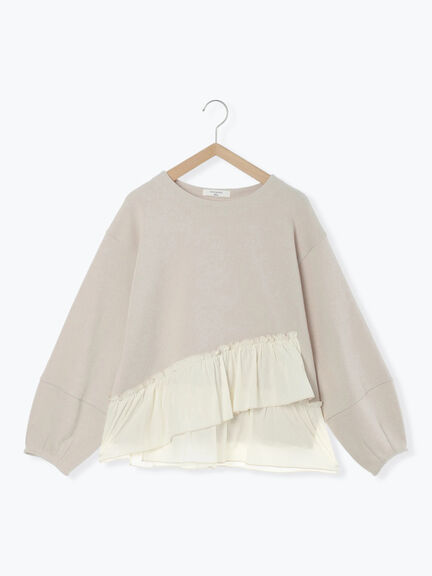 ペプラムドッキングプルオーバー(ブラック/ベージュ/キナリ)|Samansa Mos2 blue(サマンサモスモス ブルー)通販