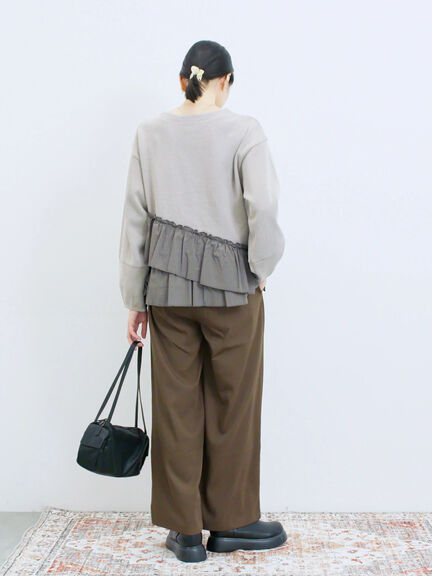 ペプラムドッキングプルオーバー(ブラック/ベージュ/キナリ)|Samansa Mos2 blue(サマンサモスモス ブルー)通販