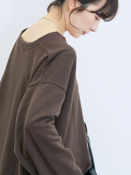 ◎裏毛深Vネックプルオーバー(グレー/ダークブラウン/ブルー)|Samansa Mos2 blue(サマンサモスモス ブルー)通販