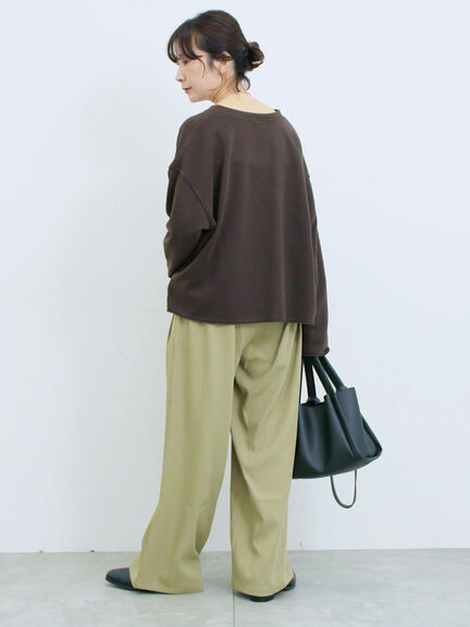 ◎裏毛深Vネックプルオーバー(グレー/ダークブラウン/ブルー)|Samansa Mos2 blue(サマンサモスモス ブルー)通販