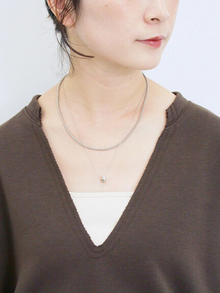 ◎裏毛深Vネックプルオーバー(グレー/ダークブラウン/ブルー)|Samansa Mos2 blue(サマンサモスモス ブルー)通販