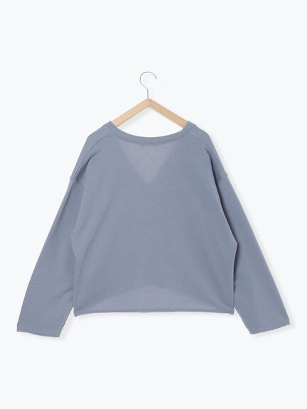 ◎裏毛深Vネックプルオーバー(グレー/ダークブラウン/ブルー)|Samansa Mos2 blue(サマンサモスモス ブルー)通販