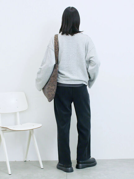 ◎裏毛深Vネックプルオーバー(グレー/ダークブラウン/ブルー)|Samansa Mos2 blue(サマンサモスモス ブルー)通販