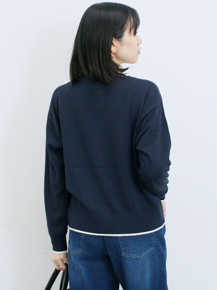 ◎ラインニットカーディガン(チャコールグレー/キャメル/ネイビー)|Samansa Mos2 blue(サマンサモスモス ブルー)通販