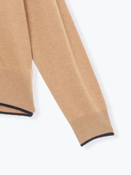 ◎ラインニットカーディガン(チャコールグレー/キャメル/ネイビー)|Samansa Mos2 blue(サマンサモスモス ブルー)通販