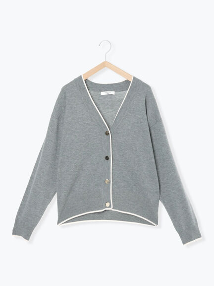 ◎ラインニットカーディガン(チャコールグレー/キャメル/ネイビー)|Samansa Mos2 blue(サマンサモスモス ブルー)通販