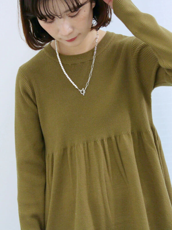 ◎ペプラムニットプルオーバー(ブラック/カーキ/TOPブラウン/TOPグレー)|Samansa Mos2 blue(サマンサモスモス ブルー)通販