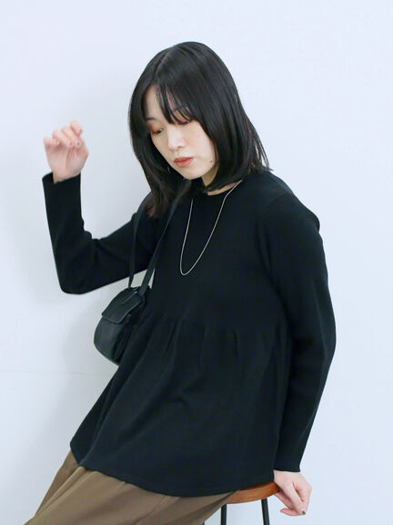 ◎ペプラムニットプルオーバー(ブラック/カーキ/TOPブラウン/TOPグレー)|Samansa Mos2 blue(サマンサモスモス ブルー)通販