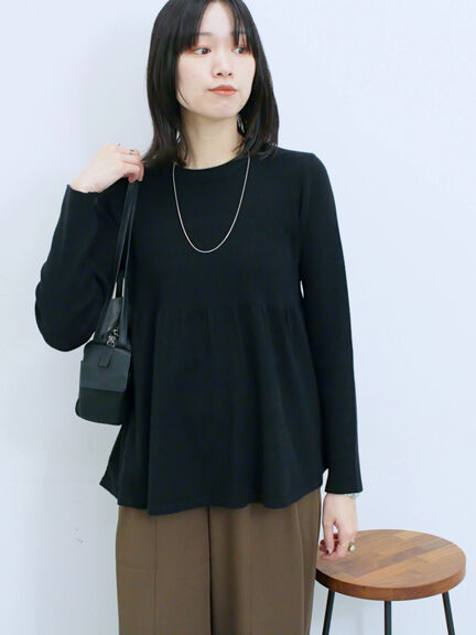 ◎ペプラムニットプルオーバー(ブラック/カーキ/TOPブラウン/TOPグレー)|Samansa Mos2 blue(サマンサモスモス ブルー)通販