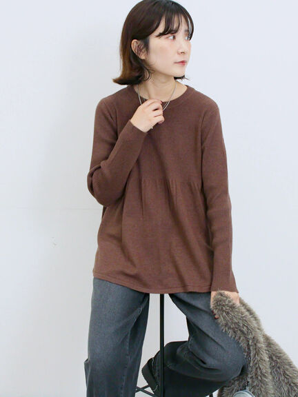 ◎ペプラムニットプルオーバー(ブラック/カーキ/TOPブラウン/TOPグレー)|Samansa Mos2 blue(サマンサモスモス ブルー)通販