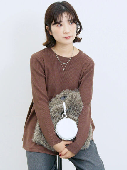 ◎ペプラムニットプルオーバー(ブラック/カーキ/TOPブラウン/TOPグレー)|Samansa Mos2 blue(サマンサモスモス ブルー)通販