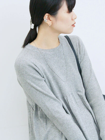 ◎ペプラムニットプルオーバー(ブラック/カーキ/TOPブラウン/TOPグレー)|Samansa Mos2 blue(サマンサモスモス ブルー)通販