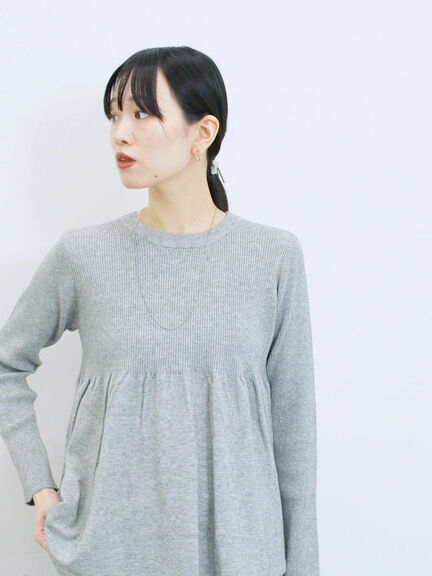 ◎ペプラムニットプルオーバー(ブラック/カーキ/TOPブラウン/TOPグレー)|Samansa Mos2 blue(サマンサモスモス ブルー)通販