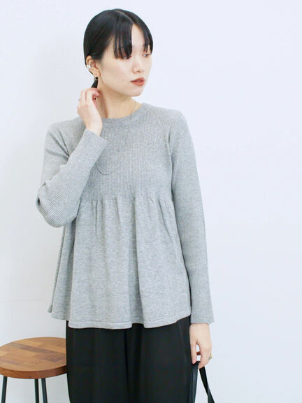 ◎ペプラムニットプルオーバー(ブラック/カーキ/TOPブラウン/TOPグレー)|Samansa Mos2 blue(サマンサモスモス ブルー)通販