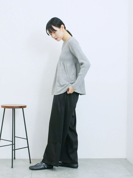 ◎ペプラムニットプルオーバー(ブラック/カーキ/TOPブラウン/TOPグレー)|Samansa Mos2 blue(サマンサモスモス ブルー)通販